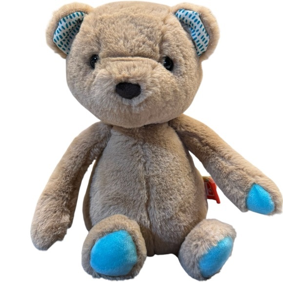B. Softies Happyhues‎ EUC Cara-Mellow teddy bear  with blue-dotted ears and paws - Picture 1 of 9